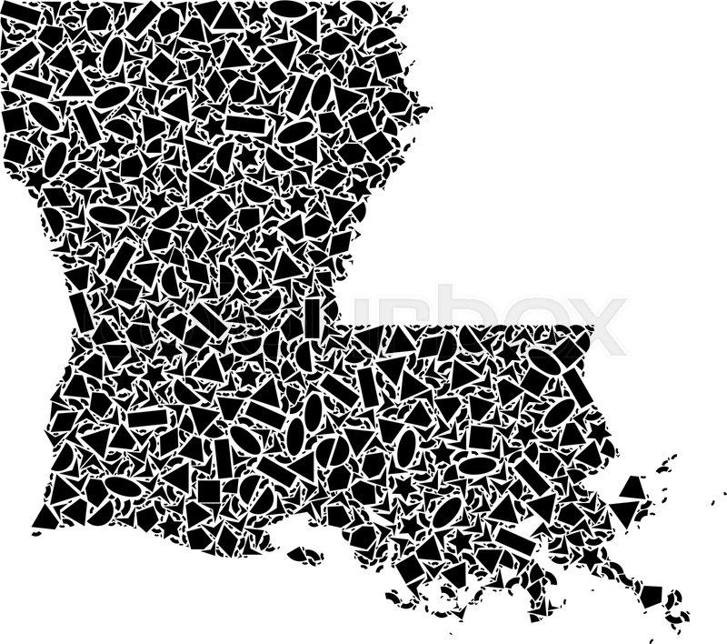 800x708 Mosaic Map Of Louisiana State Designed Stock Vector Colourbox