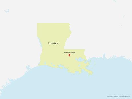 460x345 Vector Maps Of Louisiana Free Vector Maps