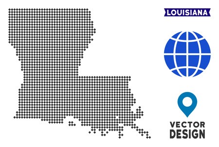 450x302 Vector Color Map Of Louisiana State Usa Royalty Free Vector Graphics