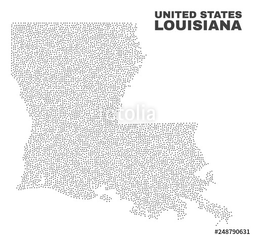 500x469 Louisiana State Map Designed With Tiny Points Vector Abstraction