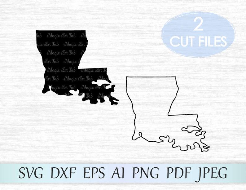 794x613 Louisiana State Louisiana Silhouette Louisiana Vector Etsy