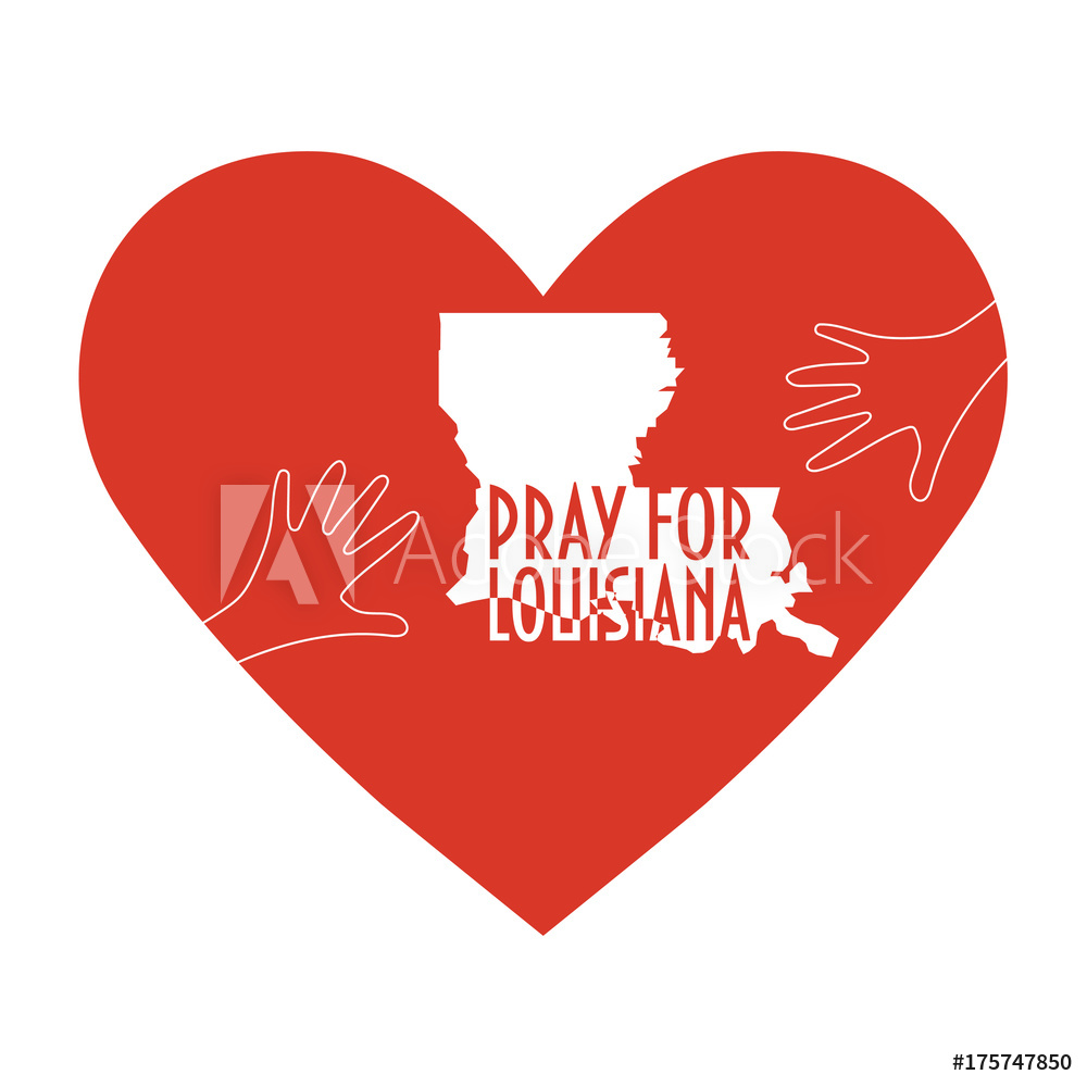 1000x1000 Photo Art Print Pray For Louisiana Vector Illustration Europosters