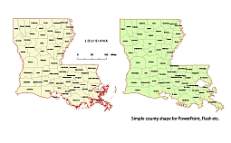 255x158 Preview Of Louisiana Vector Parishes