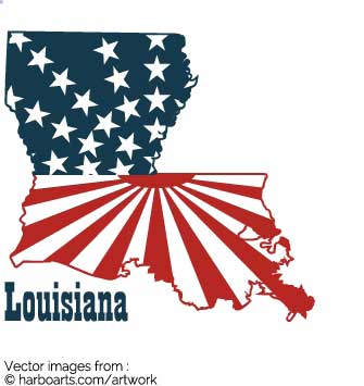335x355 Download Louisiana State Bumper Sticker Sunray Flag Design
