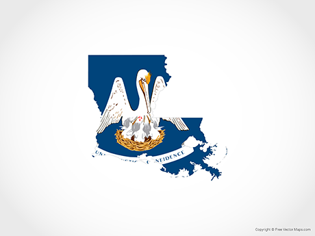460x345 Vector Map Of Louisiana