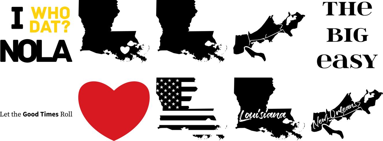 1327x490 New Orleans Louisiana Vector Map