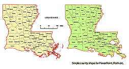 253x136 Editable Royalty Free Map Of Louisiana, La In Vector Graphic