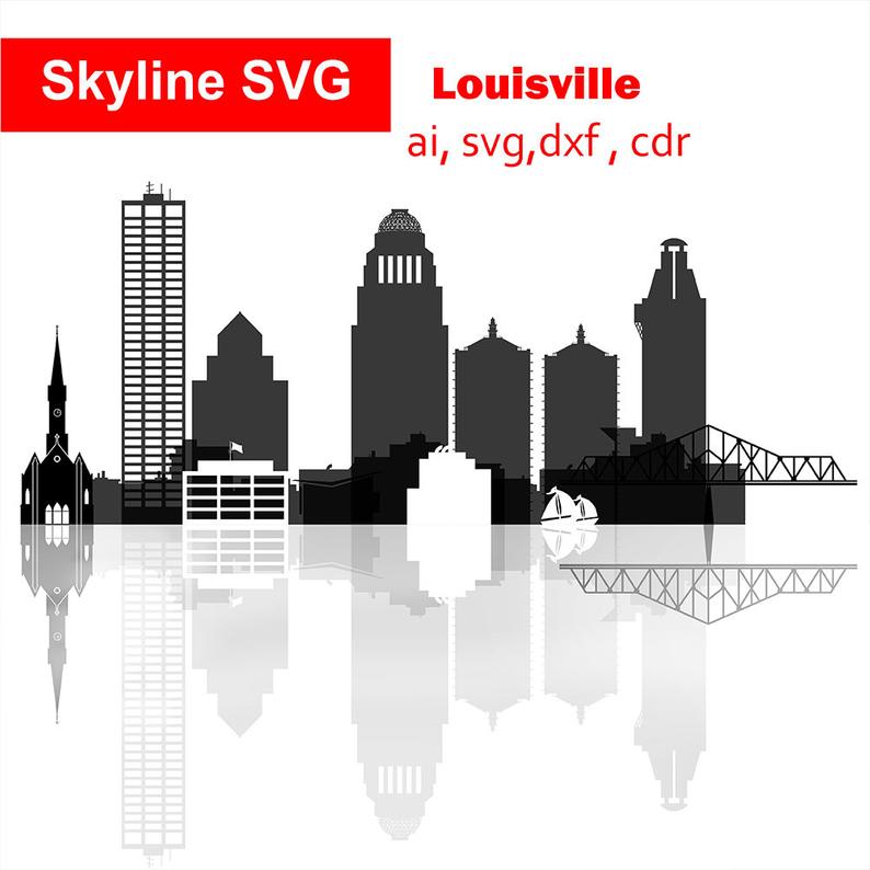794x794 Louisville Louisville City Vector Skyline Kentucky Etsy