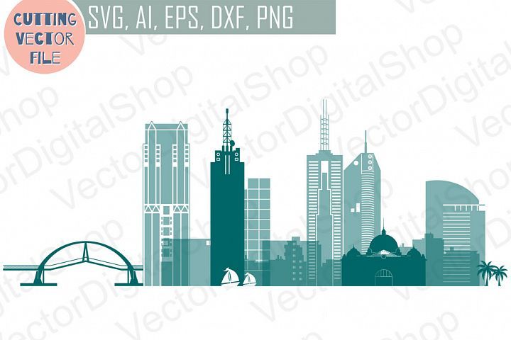 720x480 Melbourne Skyline Vector, Australian City, Png, Dwg, Cdr