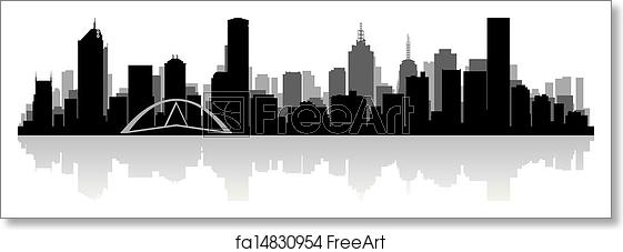 561x227 Free Art Print Of Melbourne Australia City Skyline Vector