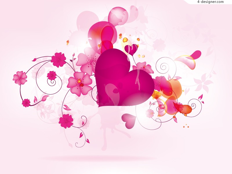 800x600 Designer Creative Love Background Vector Material