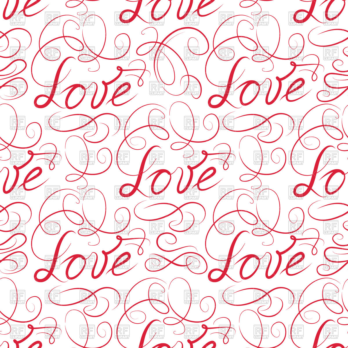 1200x1200 Love Seamless Pattern Doodle Swirl Calligraphic Background