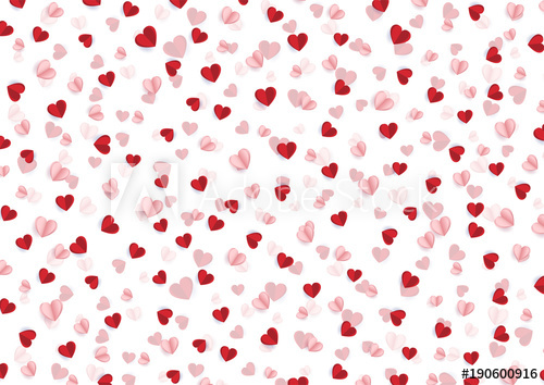 500x354 Paper Art Of Love Background Red Heart Shapes Pattern