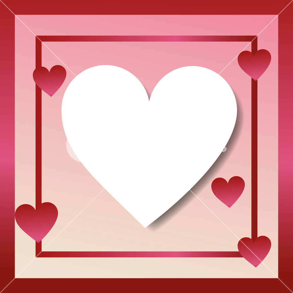 1000x1000 Valentines Day Love Frame With Hearts Degrade Background Vector
