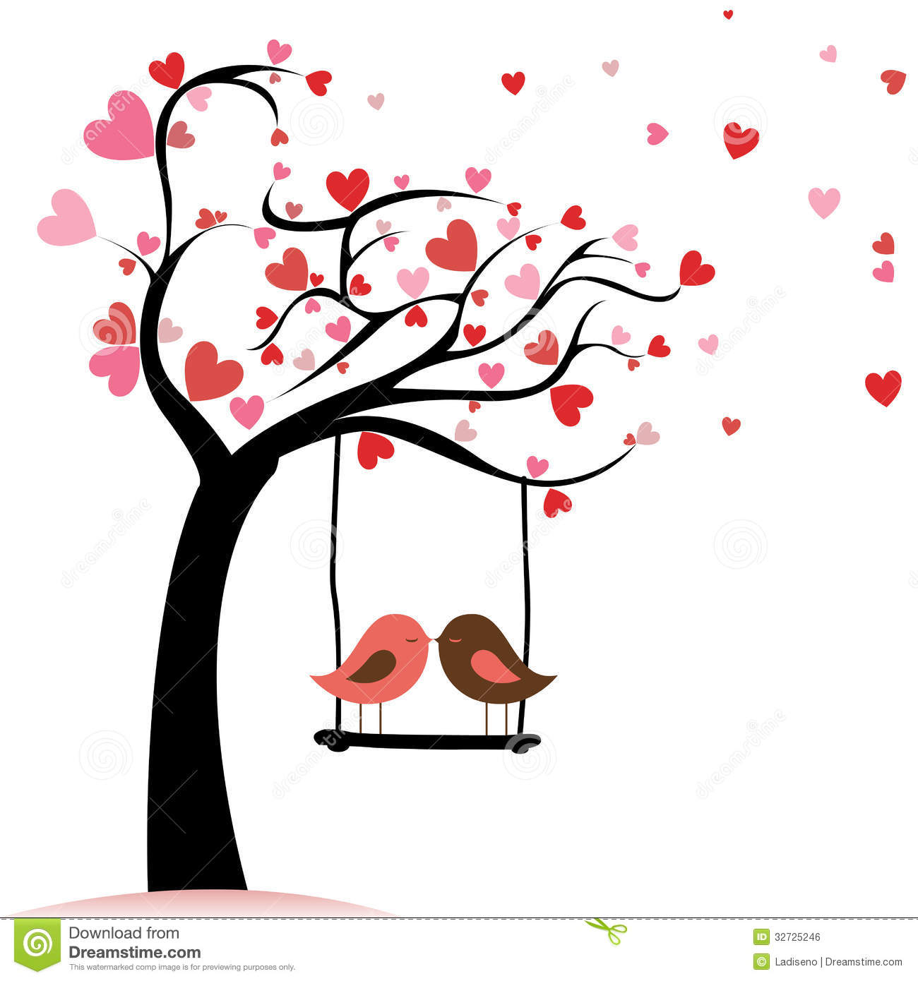 1300x1390 Love Birds Silhouette On A Tree