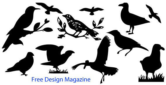 568x294 Birds Silhouette Free Vector