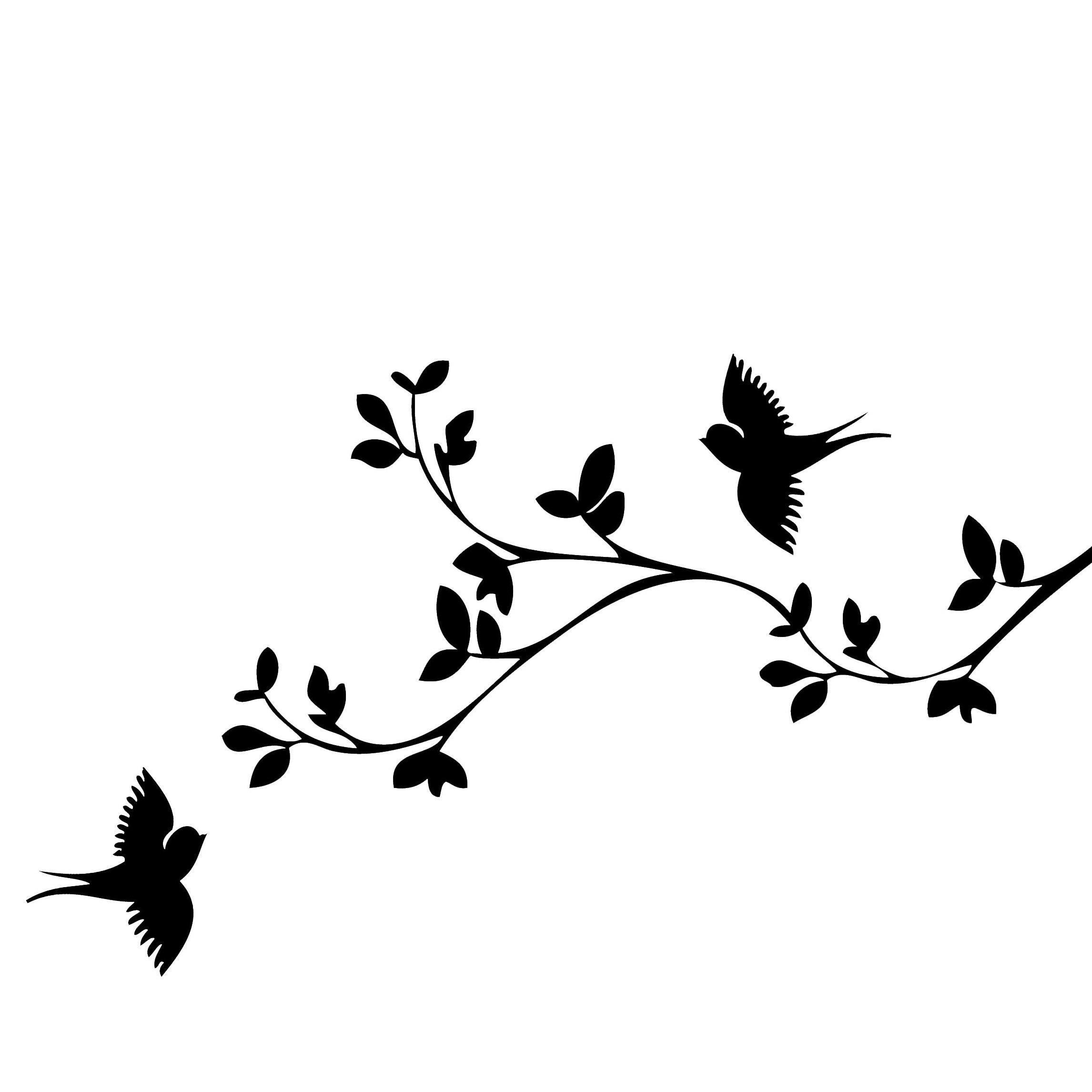 2292x2292 Printable Bird On Branch Silhouette Stock Vector