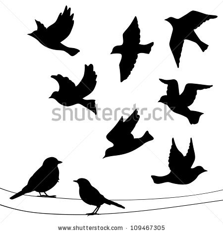 450x470 Flying Love Bird Silhouette