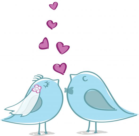 590x578 Love Birds Wedding Clipart
