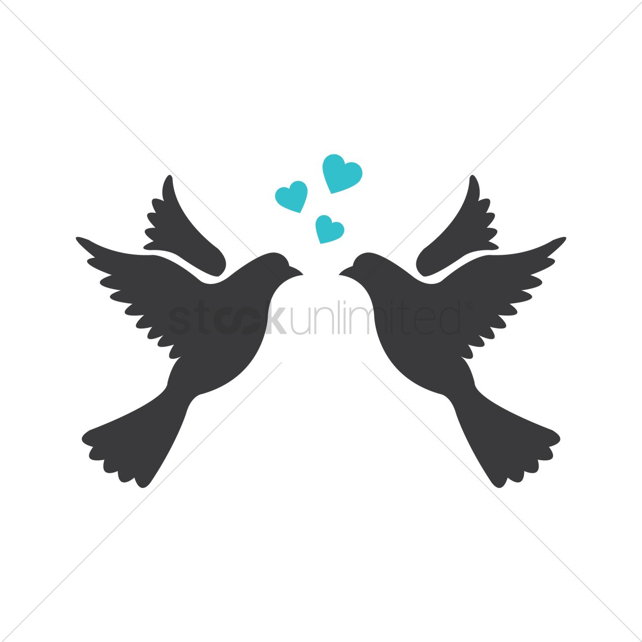 1300x1300 Love Birds Vector Image
