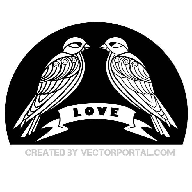 660x660 Love Birds Vector Graphics
