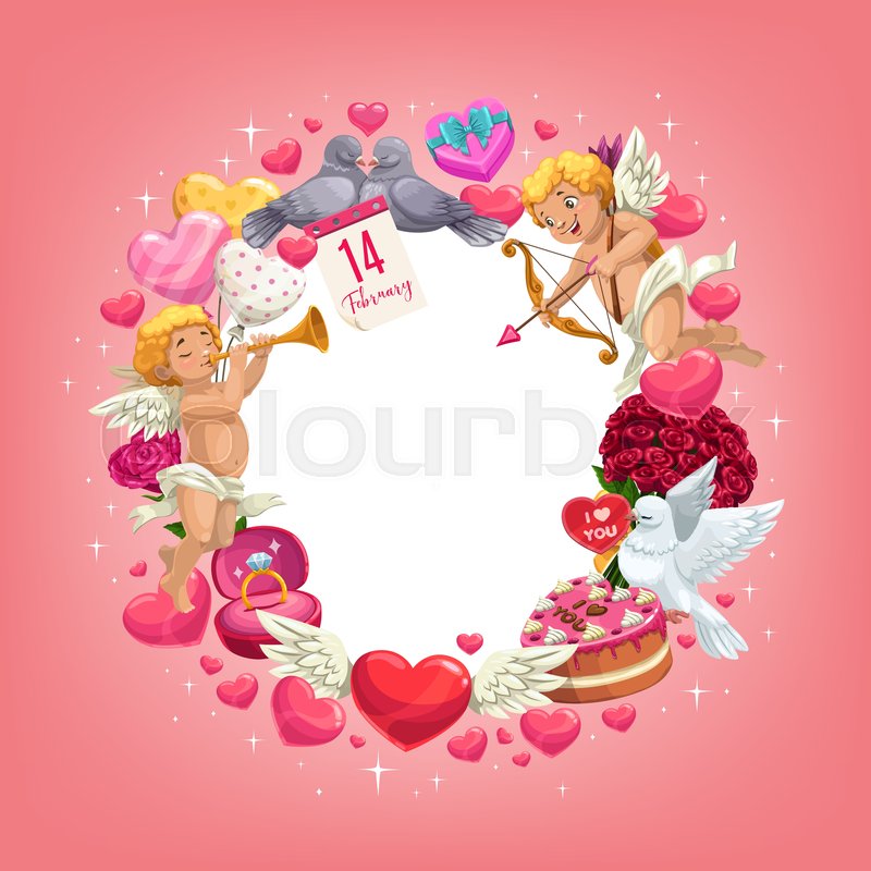 800x800 Valentines Day Frame Of Romantic Love Stock Vector Colourbox