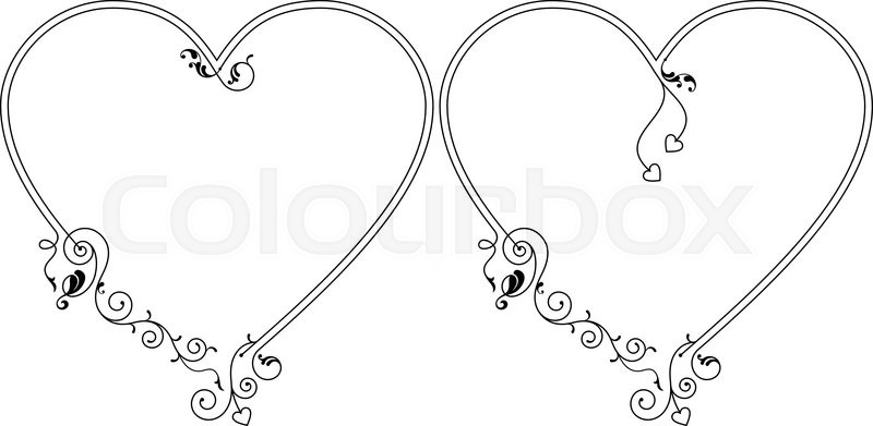 800x391 Vector Heart Border Design
