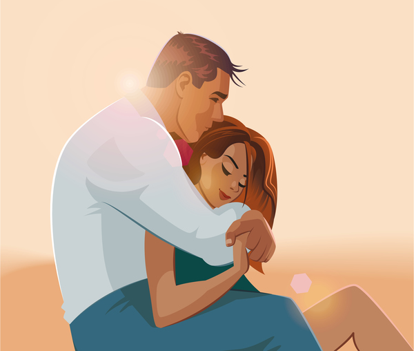 Embraces Love Couple Vector Material Free Download 600x508 Embraces Love Couple Vector Material Free Download