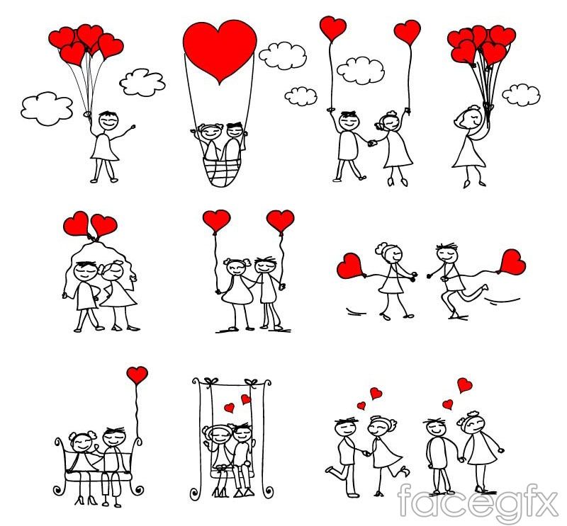 800x743 Free Download Hand Painted Love Couple Vector Free Vector