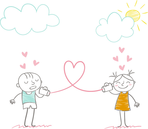 600x526 Painted Lovely Couple Vector Free Vector In Adobe Illustrator