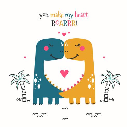 490x490 Dinosaur Couple Vector