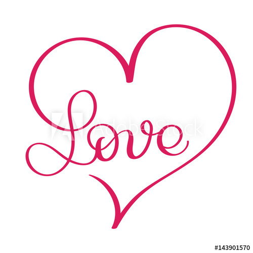 Love Word In Red Heart Vector Calligraphy And Lettering 500x500 Love Word In Red Heart Vector Calligraphy And Lettering