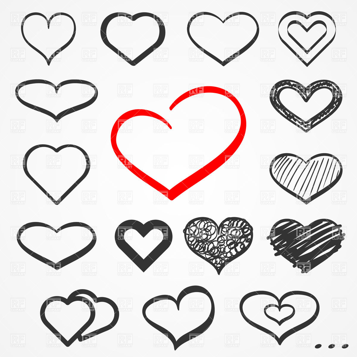 Abstract Sketch Hand Drawn Hearts Vector Image Of Design Elements 1200x1200 Abstract Sketch Hand Drawn Hearts Vector Image Of Design Elements