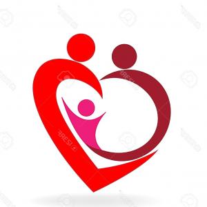 300x300 Photostock Vector Family Love Heart Symbol Logo Vector Image