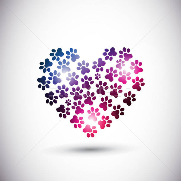 600x600 Animal Love, Abstract Paw Print Logo Vector Illustration Burak