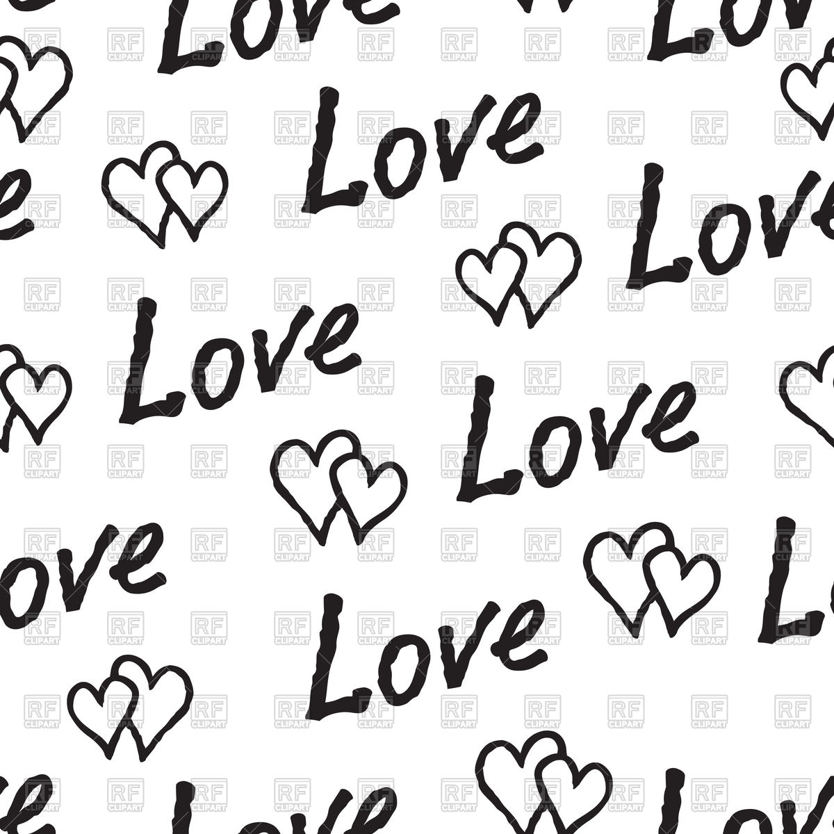Black Love Hearts And Handwritten Lettering Love Seamless Pattern 1200x1200 Black Love Hearts And Handwritten Lettering Love Seamless Pattern