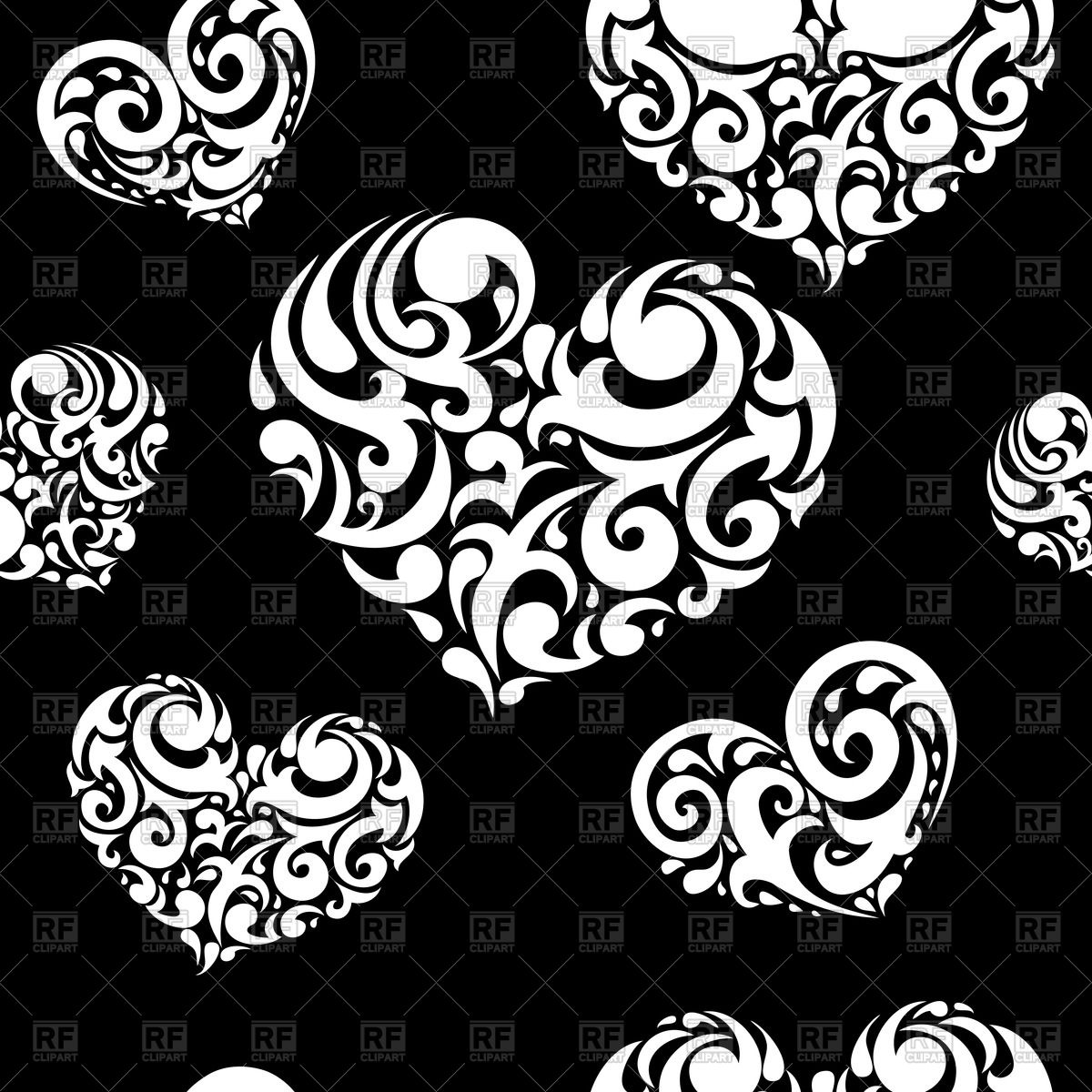 Seamless Black Background Covered With Ornate White Heart 1200x1200 Seamless Black Background Covered With Ornate White Heart