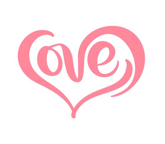 560x490 Red Calligraphy Word Love Vector Valentines Day Hand Drawn