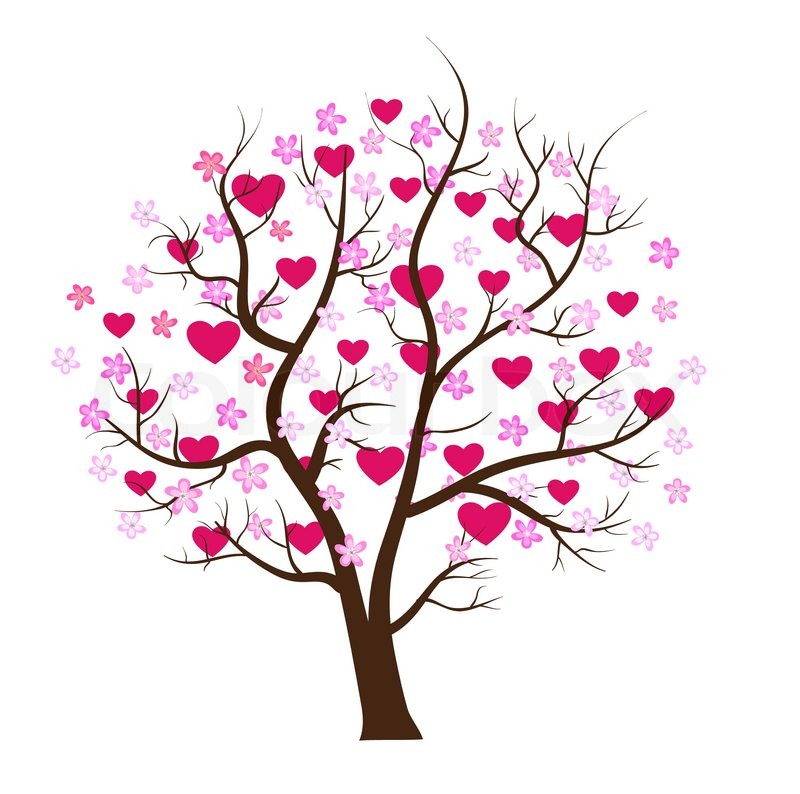 800x794 Love Design Tree With Hearts Vector Stock Vector Colourbox