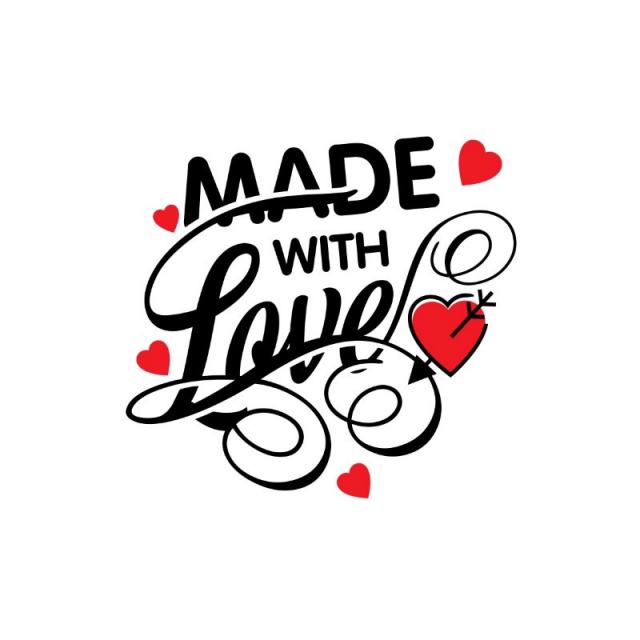 640x640 Made With Love Vector, Valentine's, Heart, Love Png And Vector