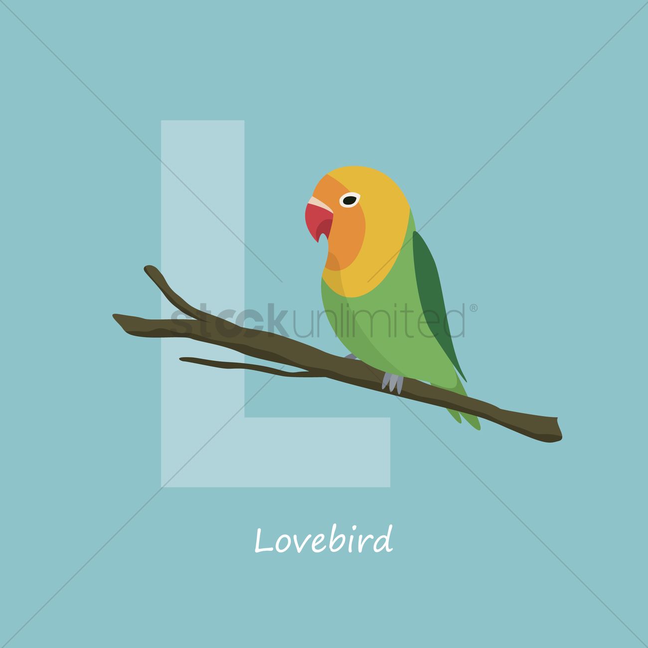 1300x1300 Letter L For Lovebird Vector Image