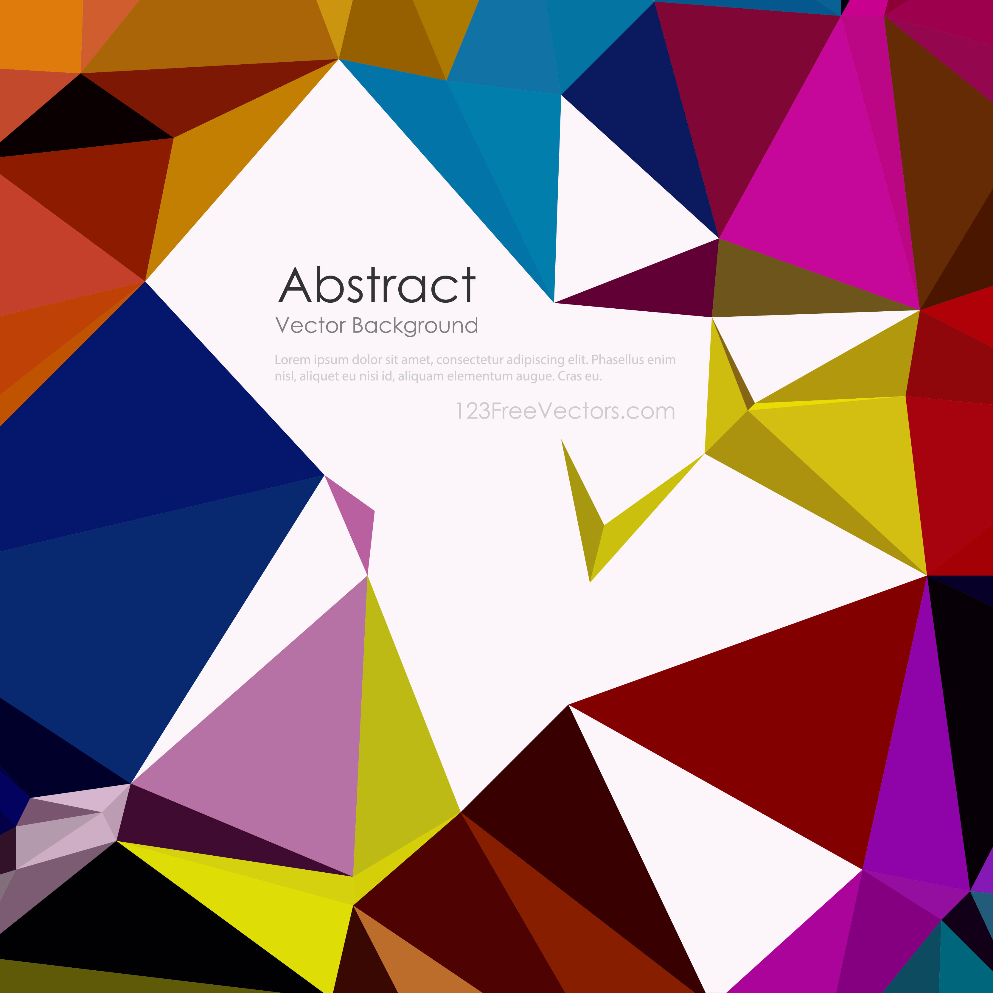3333x3333 Colorful Low Poly Background Vector Design