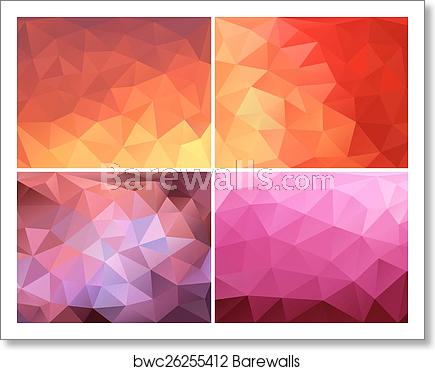 435x370 Low Poly Background Set, Vector, Art Print Barewalls Posters