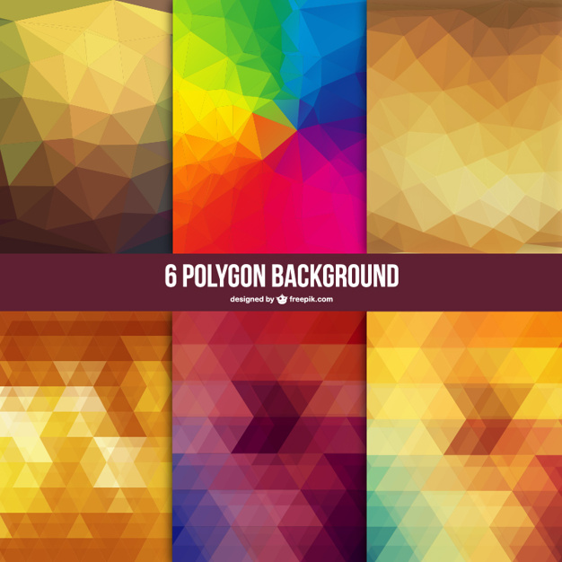 626x626 Low Poly Backgrounds Set Vector Free Download
