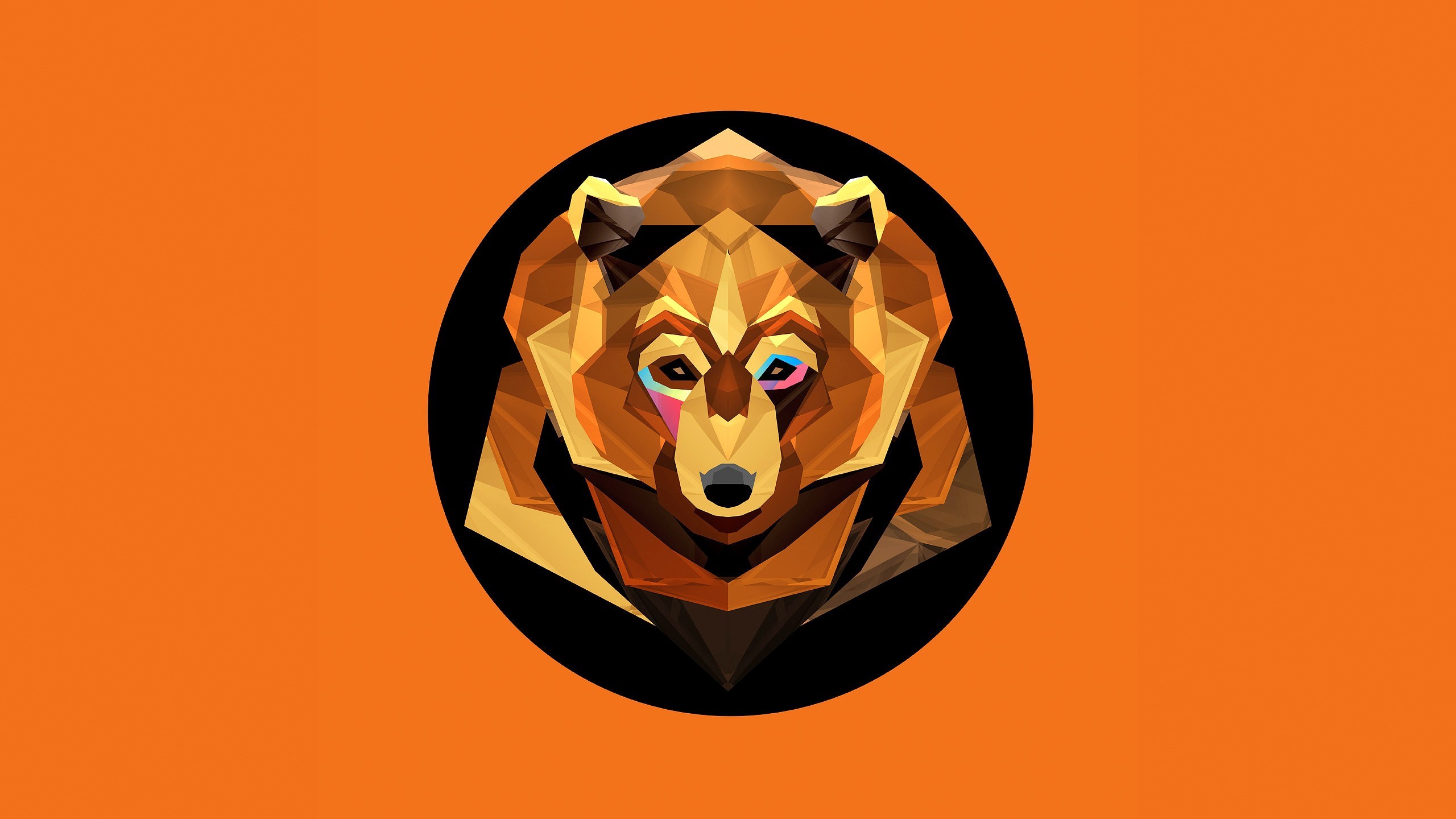 2560x1440 Animals Bears Digital Art Vector Art Minimalism Low Poly