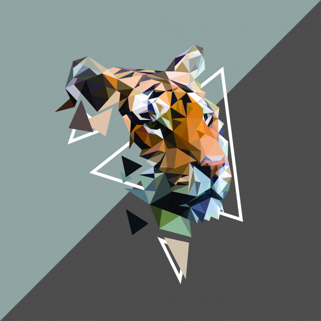 626x626 Tiger On Low Poly Art Vector Premium Download