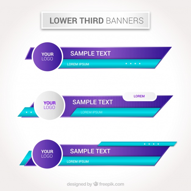 626x626 Set Of Blue And Purple Lower Thirds Vector Free Download