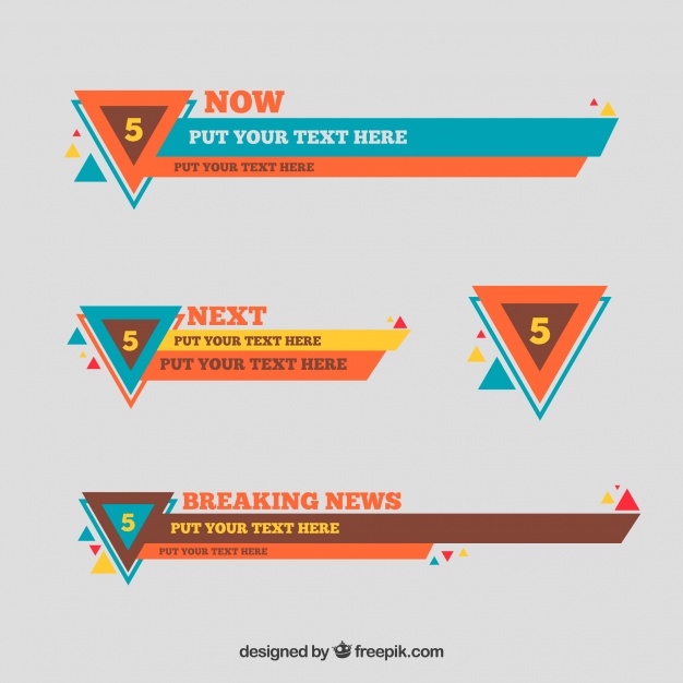 626x626 Assortment Of Colored Lower Thirds Vector Free Download