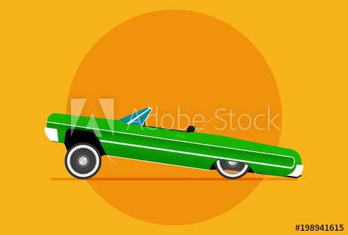 500x338 Flat Vector Lowrider Car Icon