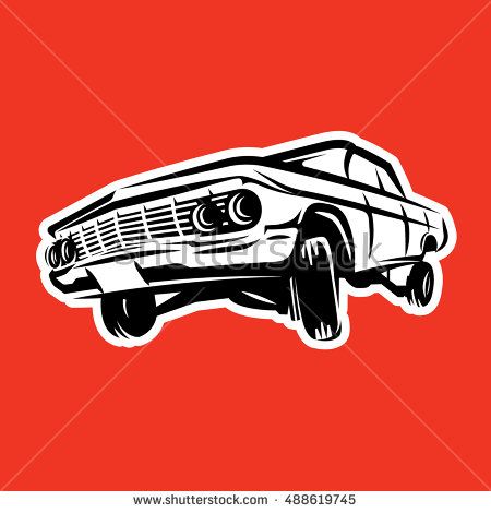 450x470 Old American Lowrider Car Vector Illusration Shutterstock